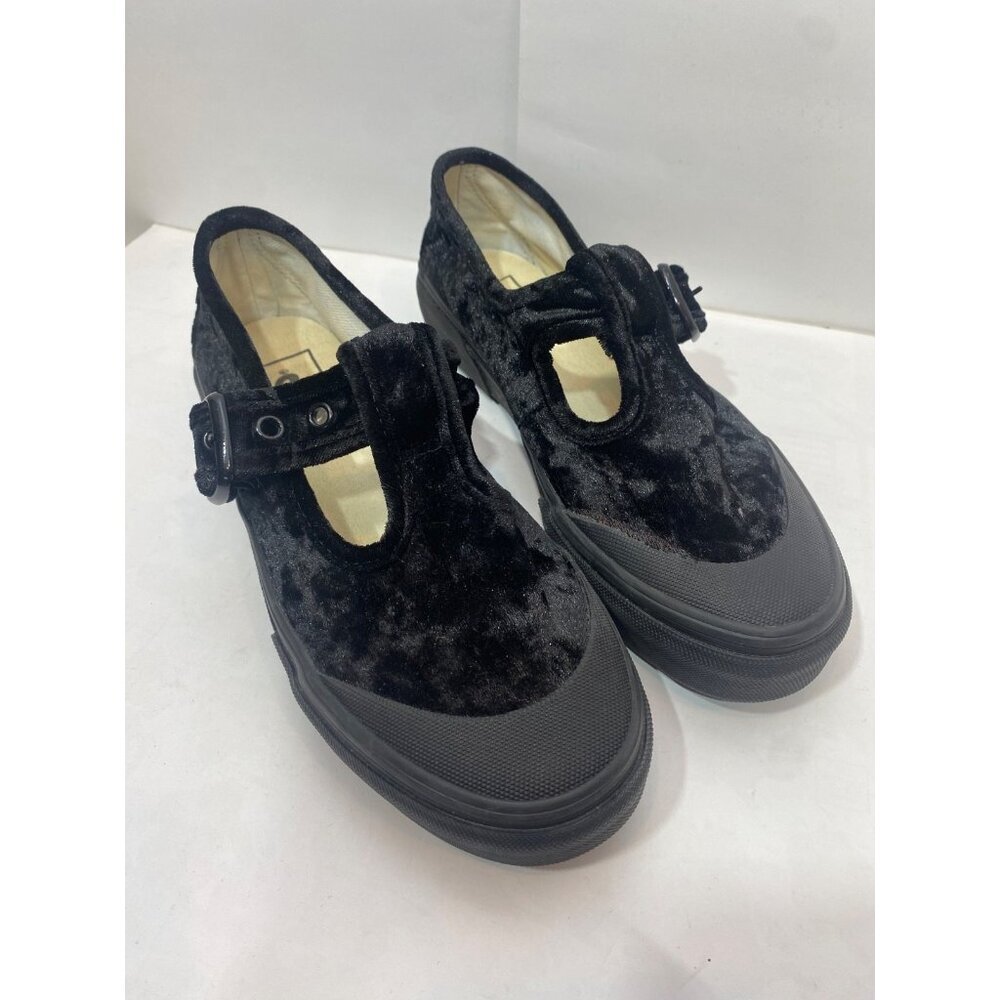 Vans Women's Crushed Velvet Mary Jane Platform Shoe Style 93 Black Women's 6 - Picture 3 of 13